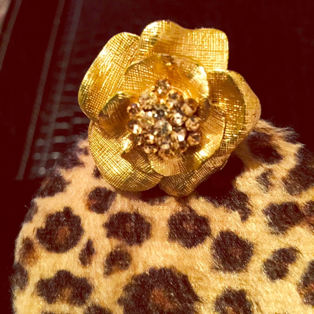 Fashion Jewelry Flower Rose Ring w/stone
